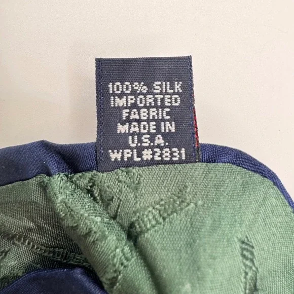 Tommy Hilfiger Mens Silk Tie Burgundy Red Blue Geometric Floral Pattern USA Made - Picture 9 of 10